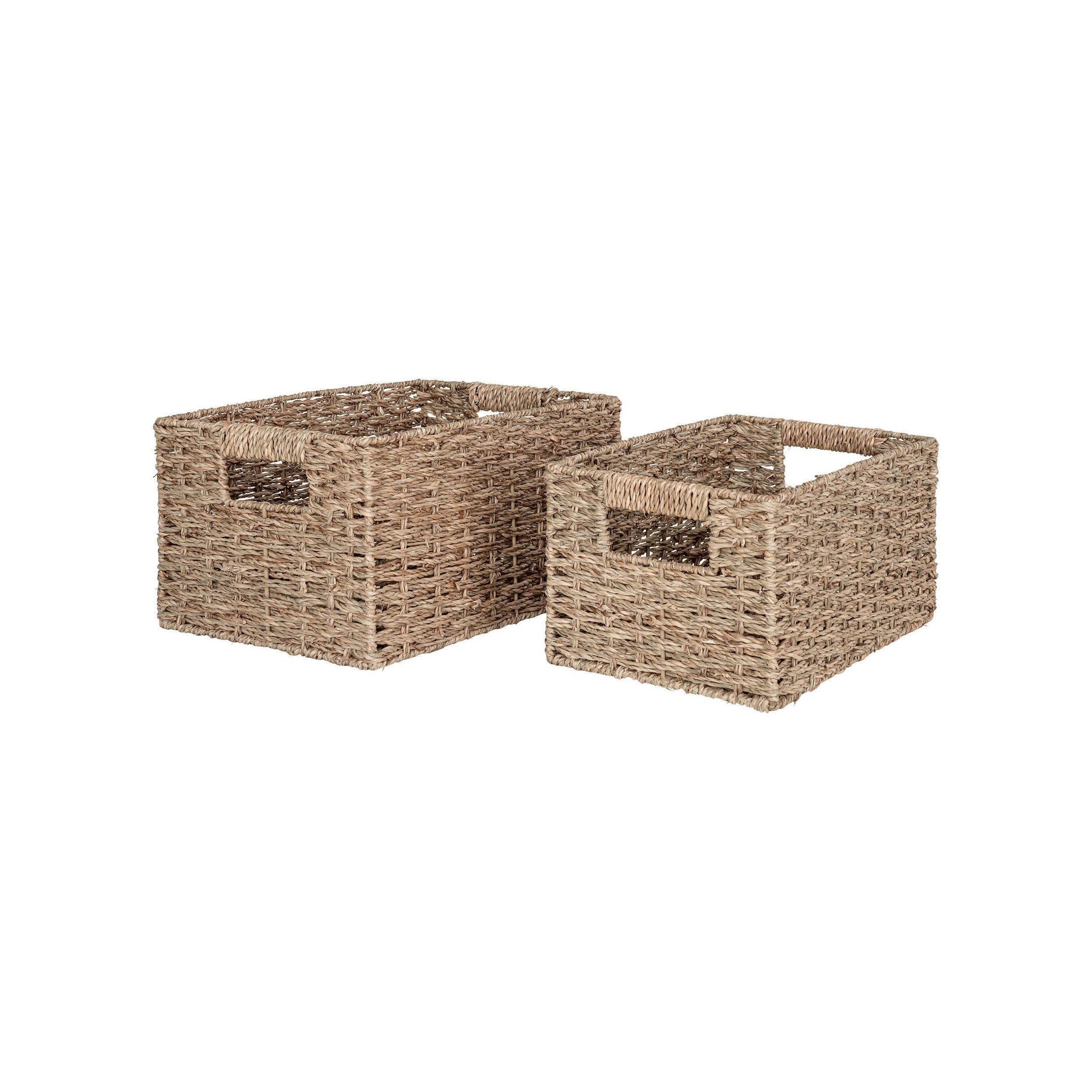 House Nordic Venoso Baskets, Seagrass, Natural, Set Of 2