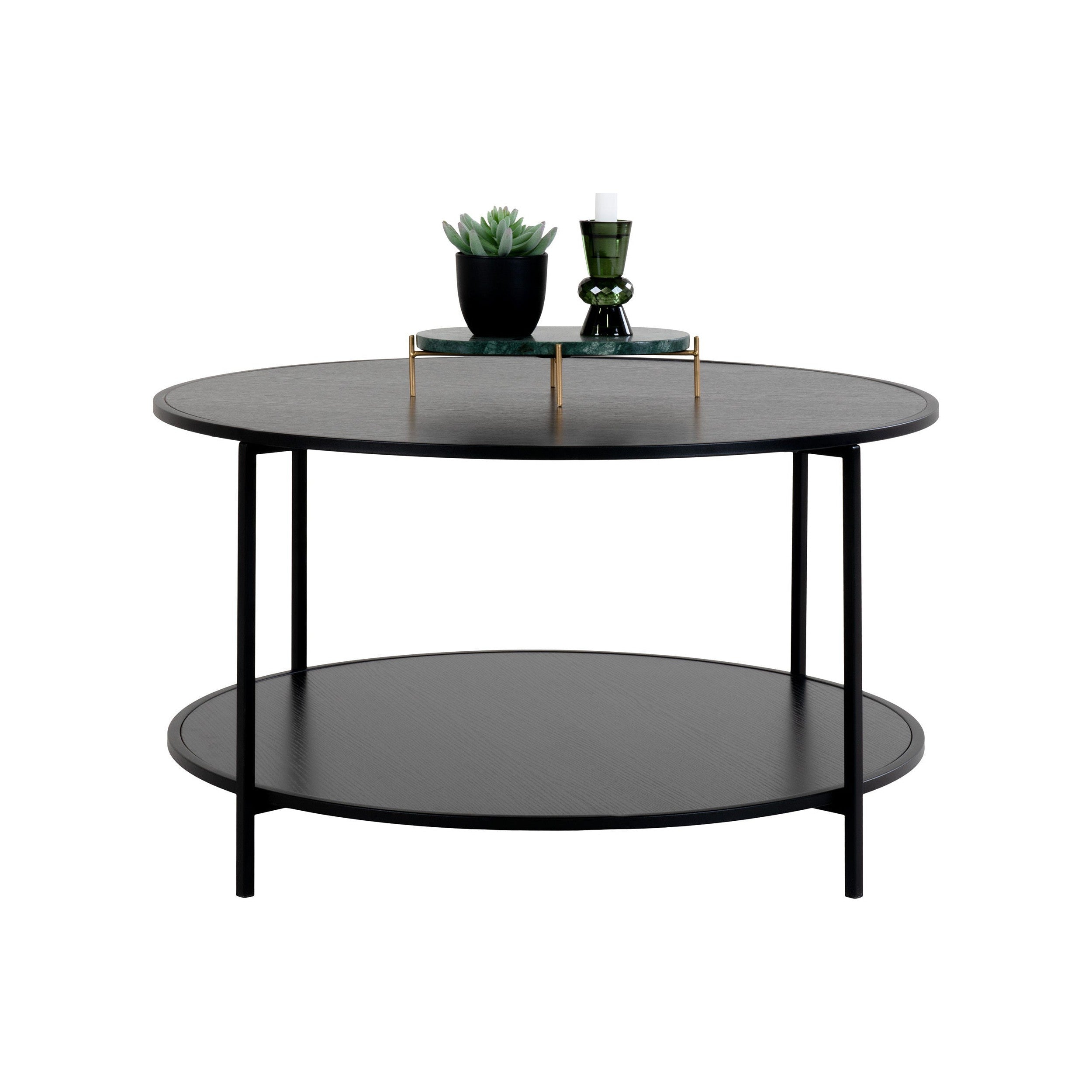 House Nordic Vita Coffee Table, Black, Black Frame, ø80x45 Cm