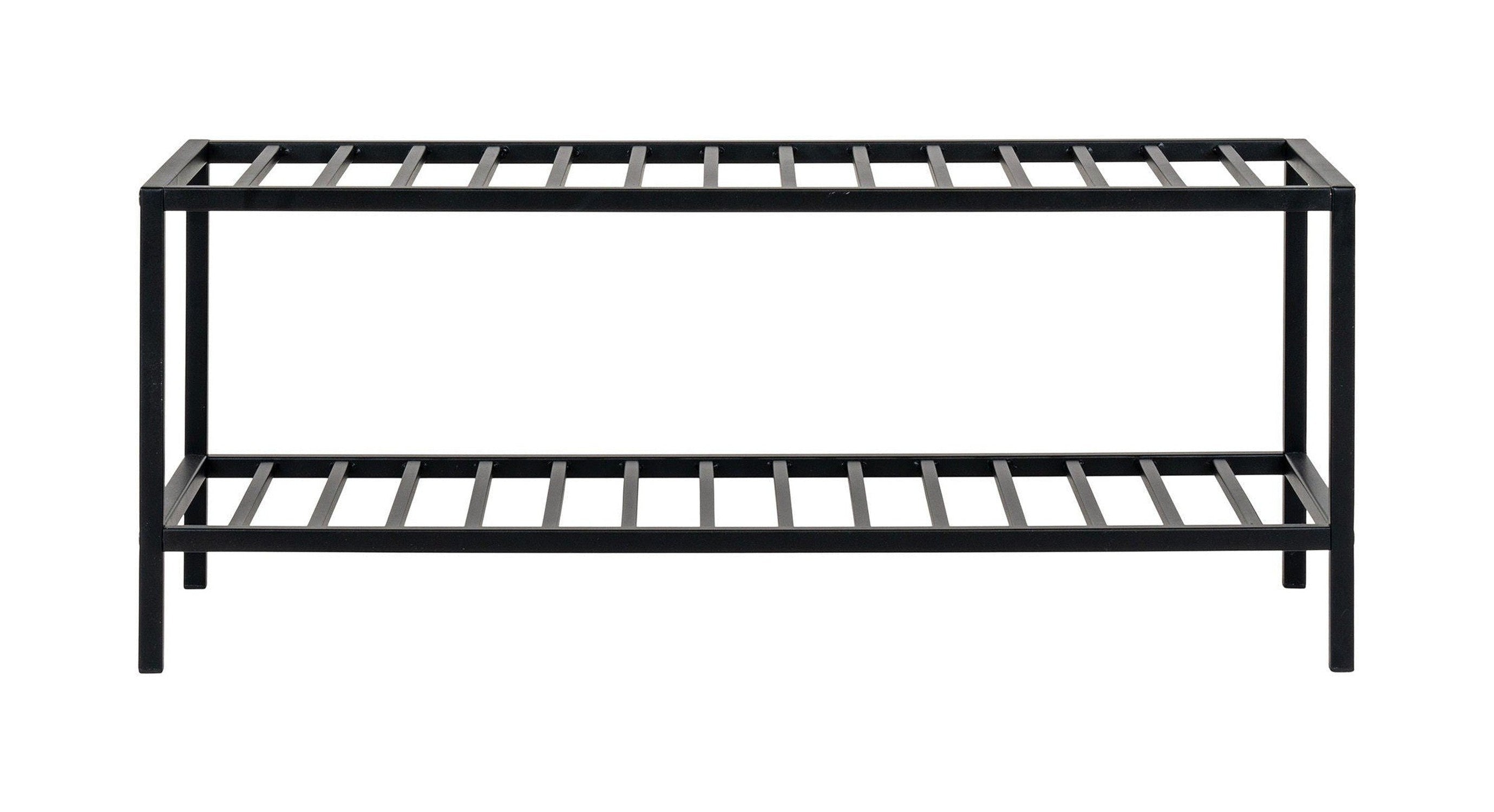 House Nordic Vita Shoe Rack, 2 Shoe Shelves, Black Steel Frame, 79x34 Cm