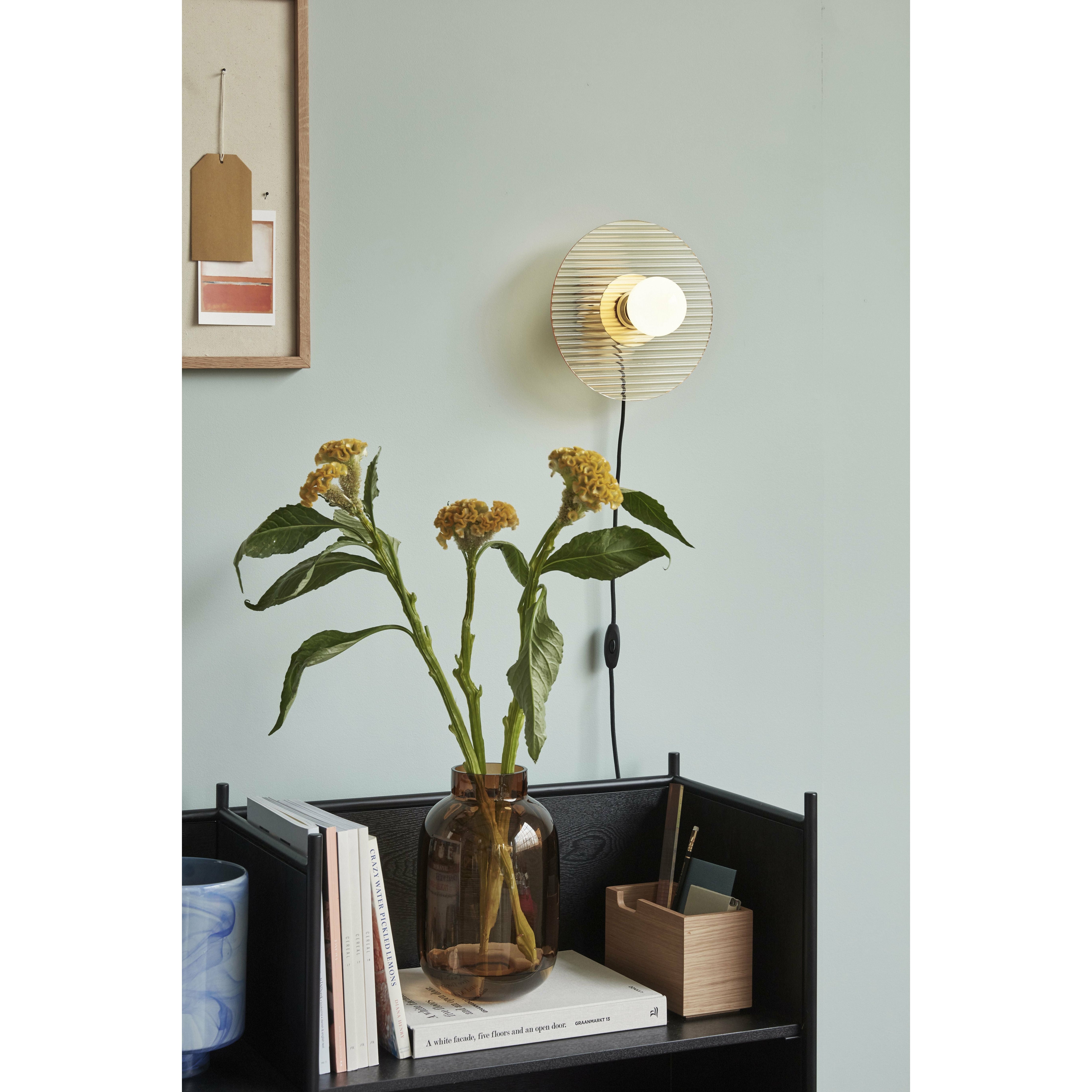 [product_category]-Hübsch Halo Wall Lamp With Bulb Glass/Metal Amber/Brass-Hübsch-5712772102190-991203-HUB-3