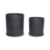 Hübsch Podium Pots Medium Set Of 2, Black