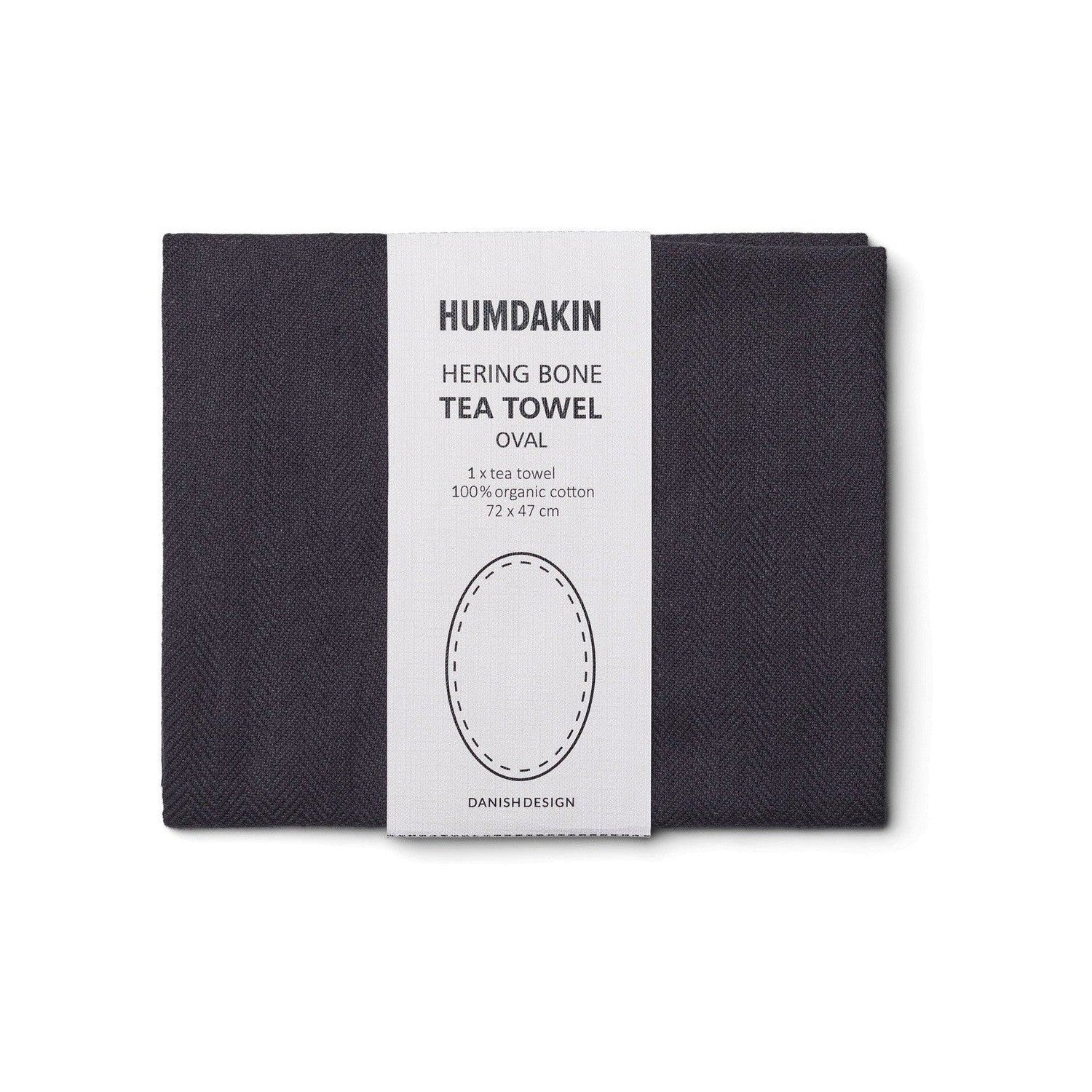 [product_category]-Humdakin Herring Bone Oval Towel, Coal-Humdakin-5713391009075-273-COAL-HUM-1