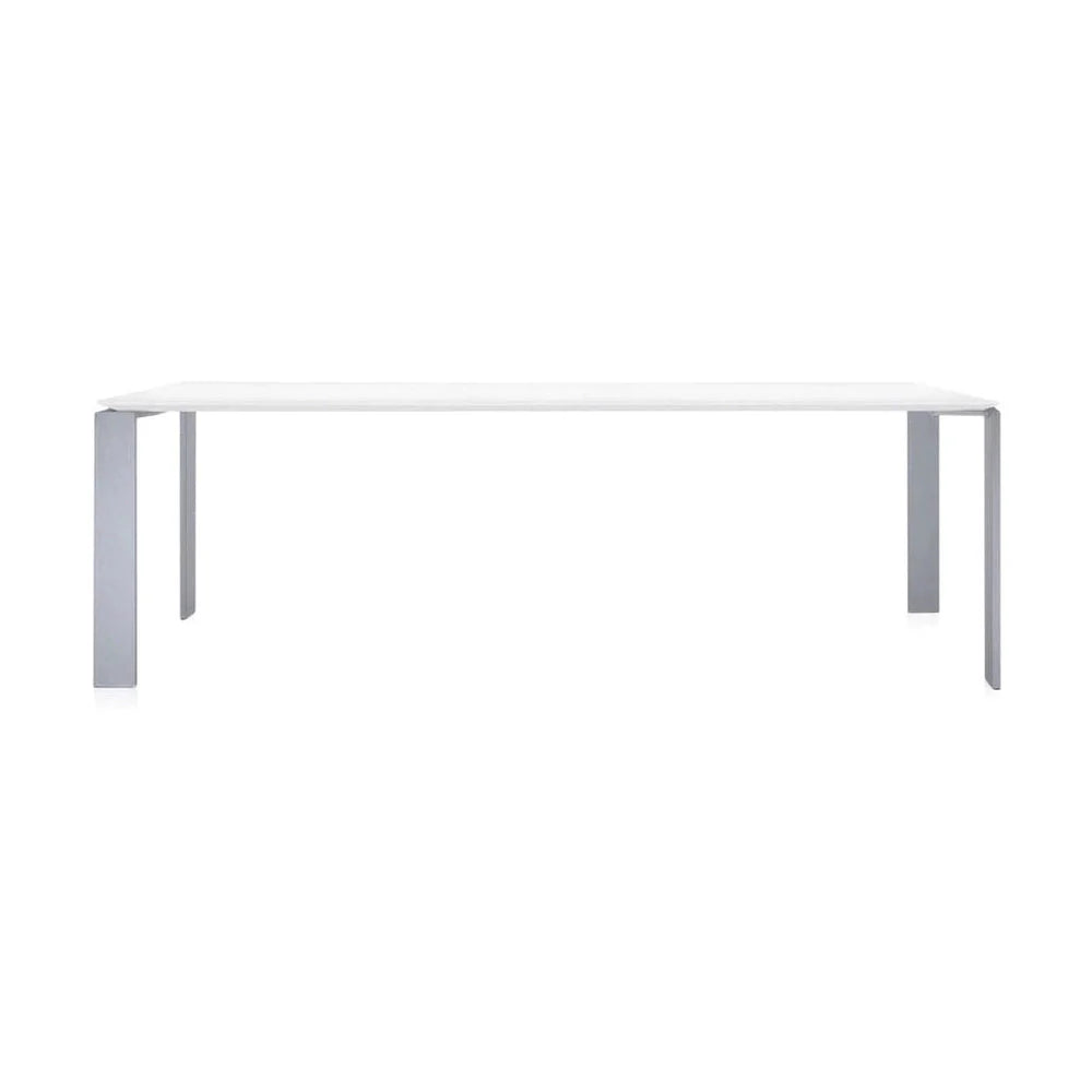 [product_category]-Kartell Four Desk 223x79 Cm, Aluminium/White-Kartell-8058967045321-0452480-KAR-1