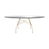 Kartell blankt bord ovalt glas, guld/sort