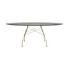 Kartell Blankt Bord Oval Lakeret, Guld/Sort