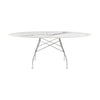 Kartell Blankt Bord Oval Marmor, Krom/Hvid