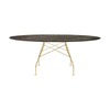 Kartell Blankt Bord Oval Marmor, Guld/Alderen Bronze