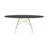 Kartell Blankt Bord Oval Marmor, Guld/Sort