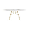 Kartell Blankt Bord Oval Marmor, Guld/Hvid