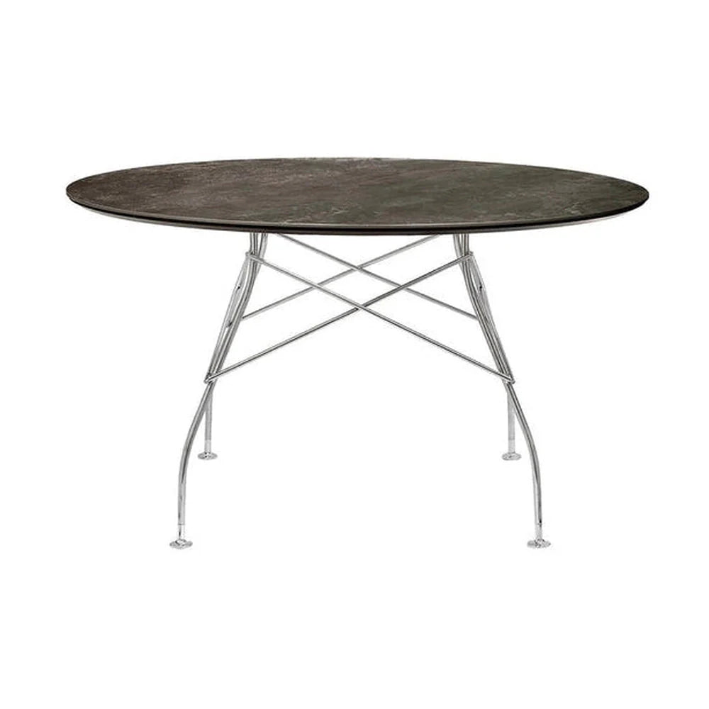 [product_category]-Kartell Glossy Table Round Marble, Chrome/Aged Bronze-Kartell-8058967293814-04584CN-KAR-1