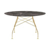 Kartell Glossy Table Round Marble, Gold/Brown Emperador