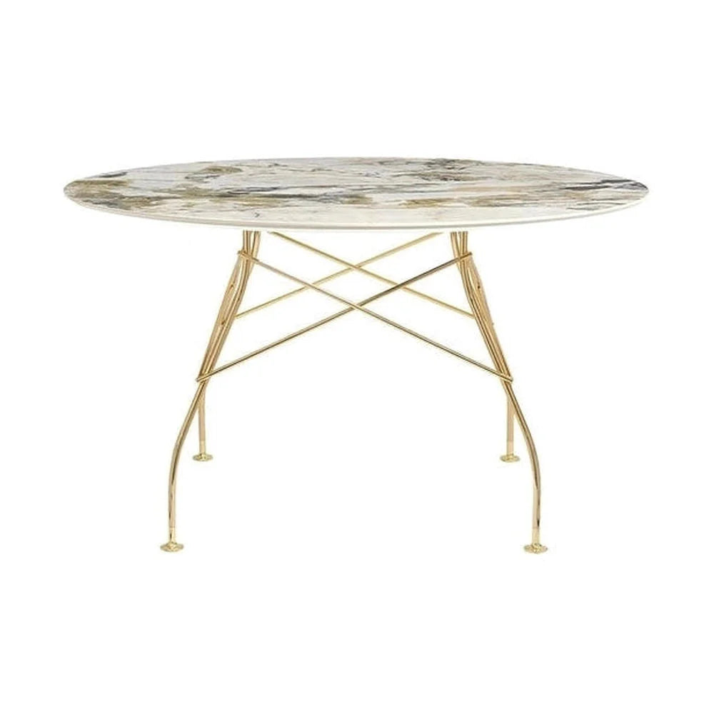 [product_category]-Kartell Glossy Table Round Marble, Gold/Symphonie-Kartell-8058967293890-04580MS-KAR-1