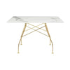 Kartell Blank Bord Firkantet Marmor, Guld/Hvid