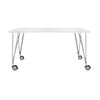 Kartell Max Desk med hjul 160x80 cm, hvid zink/krom