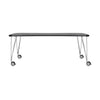 Kartell Max Desk med hjul 190x90 cm, skifer/krom