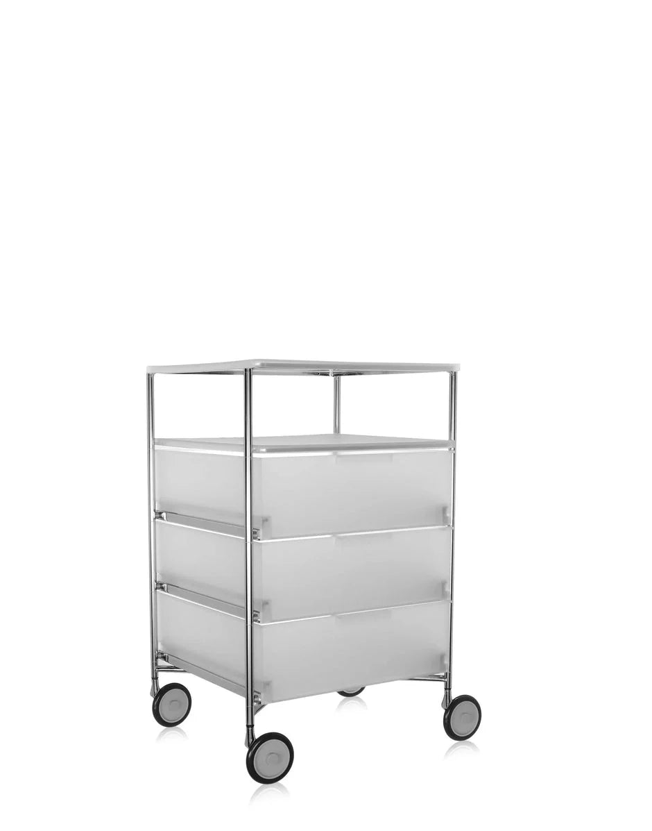 [product_category]-Kartell Mobil 3 Drawers And 1 Shelf With Wheels, Ice-Kartell-8058967027105-02020L1-KAR-3