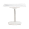 Kartell Multiplo Table Round Med Firkantet Base Marmor 78x78 cm, Hvid