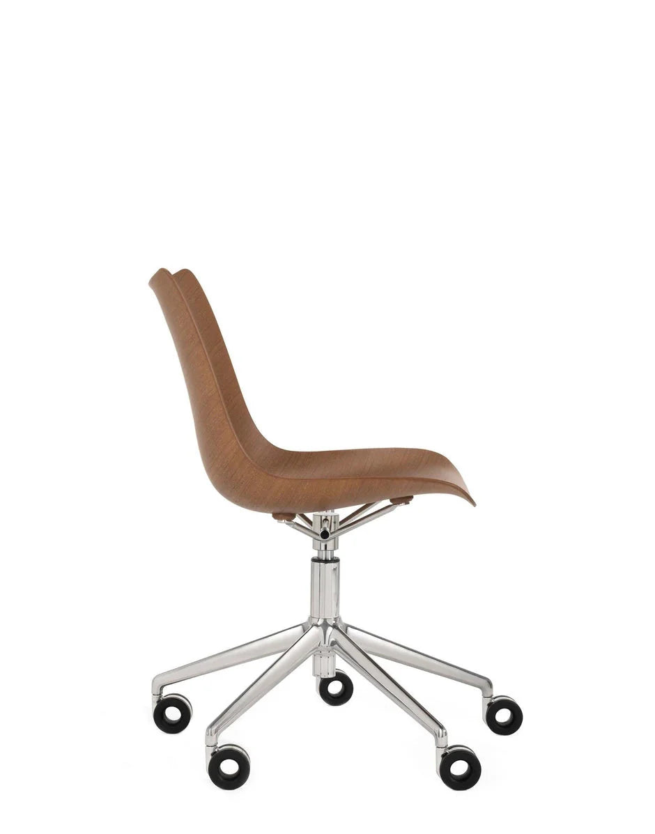 [product_category]-Kartell P/Wood Chair With Wheels, Dark Wood/Chrome-Kartell-8058967310382-05926SC-KAR-3