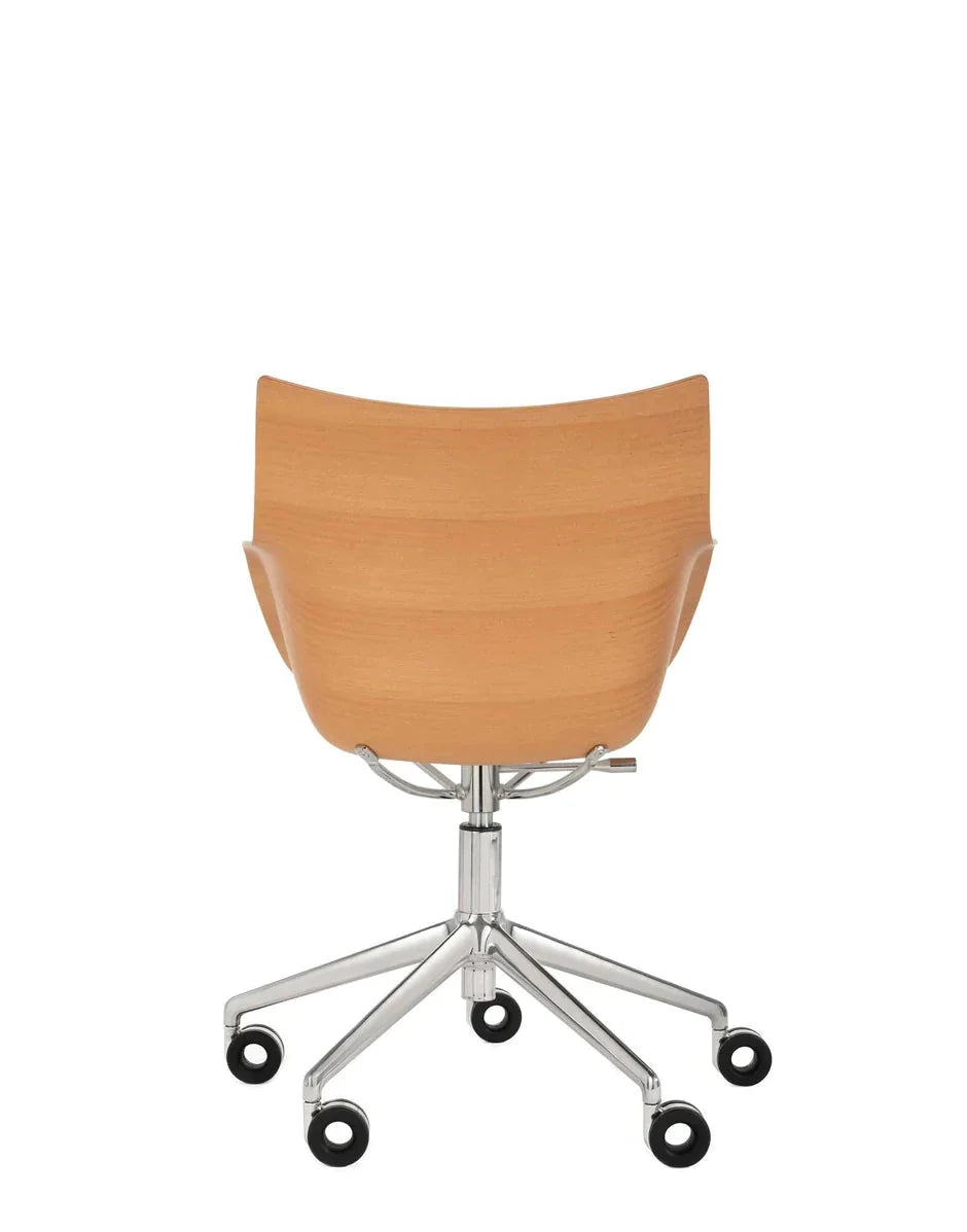 [product_category]-Kartell Q/Wood Armchair With Wheels, Light Wood/Chrome-Kartell-8058967306422-05927CC-KAR-10