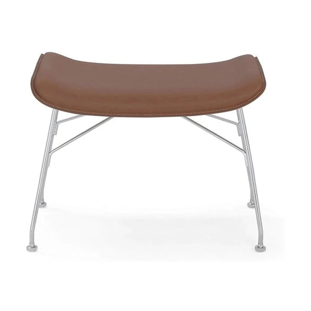 [product_category]-Kartell S/Wood Footrest Leather, Light Wood/Chrome-Kartell-8058967294798-04920CC-KAR-1