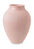 Knabstrup Keramik Vase Med Riller H 27 cm, Rosa