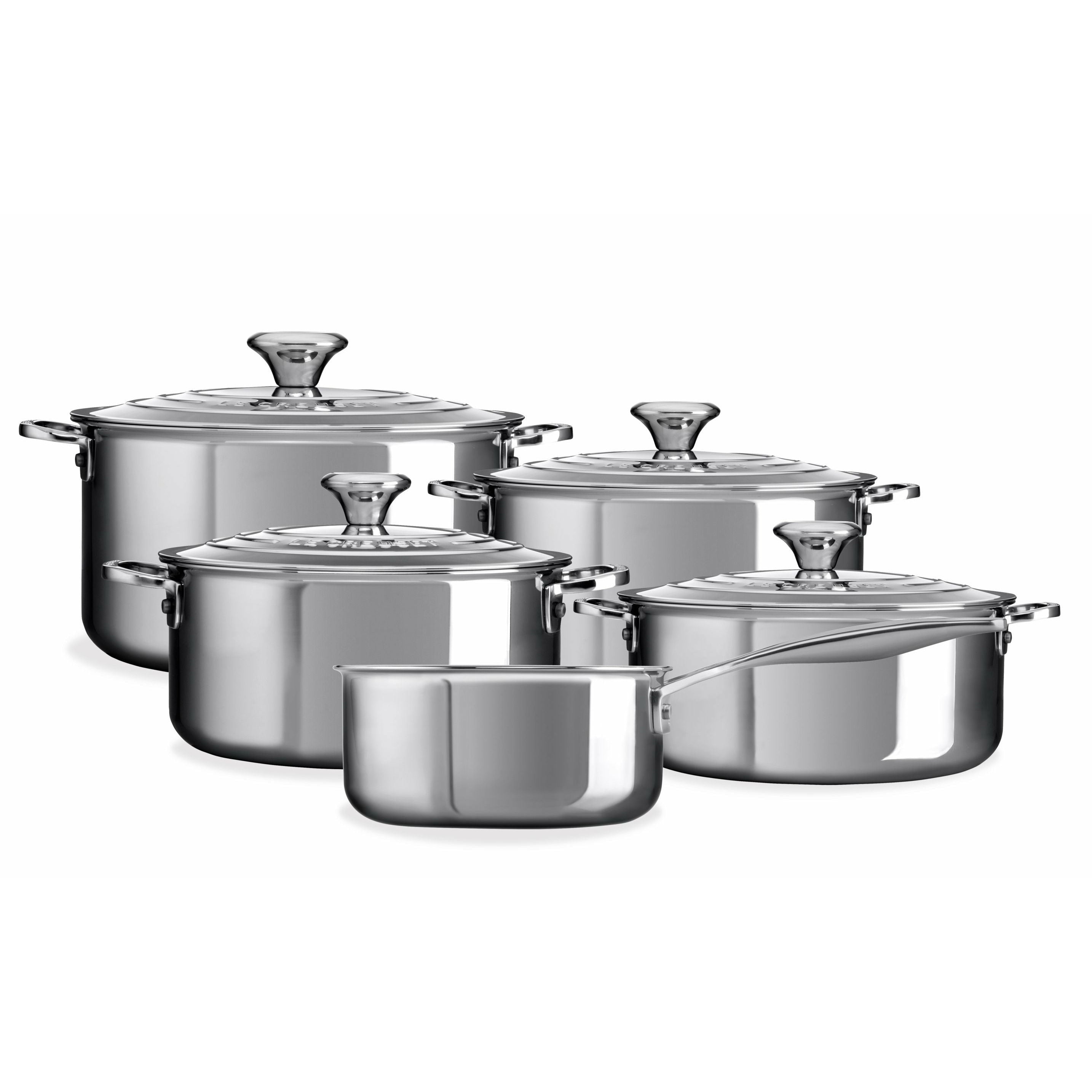 [product_category]-Le Creuset 3 Ply Plus Pot Set 5 Pieces, 16+20+18+20+24 Cm-Le Creuset-630870166423-96605300000000-LEC-1