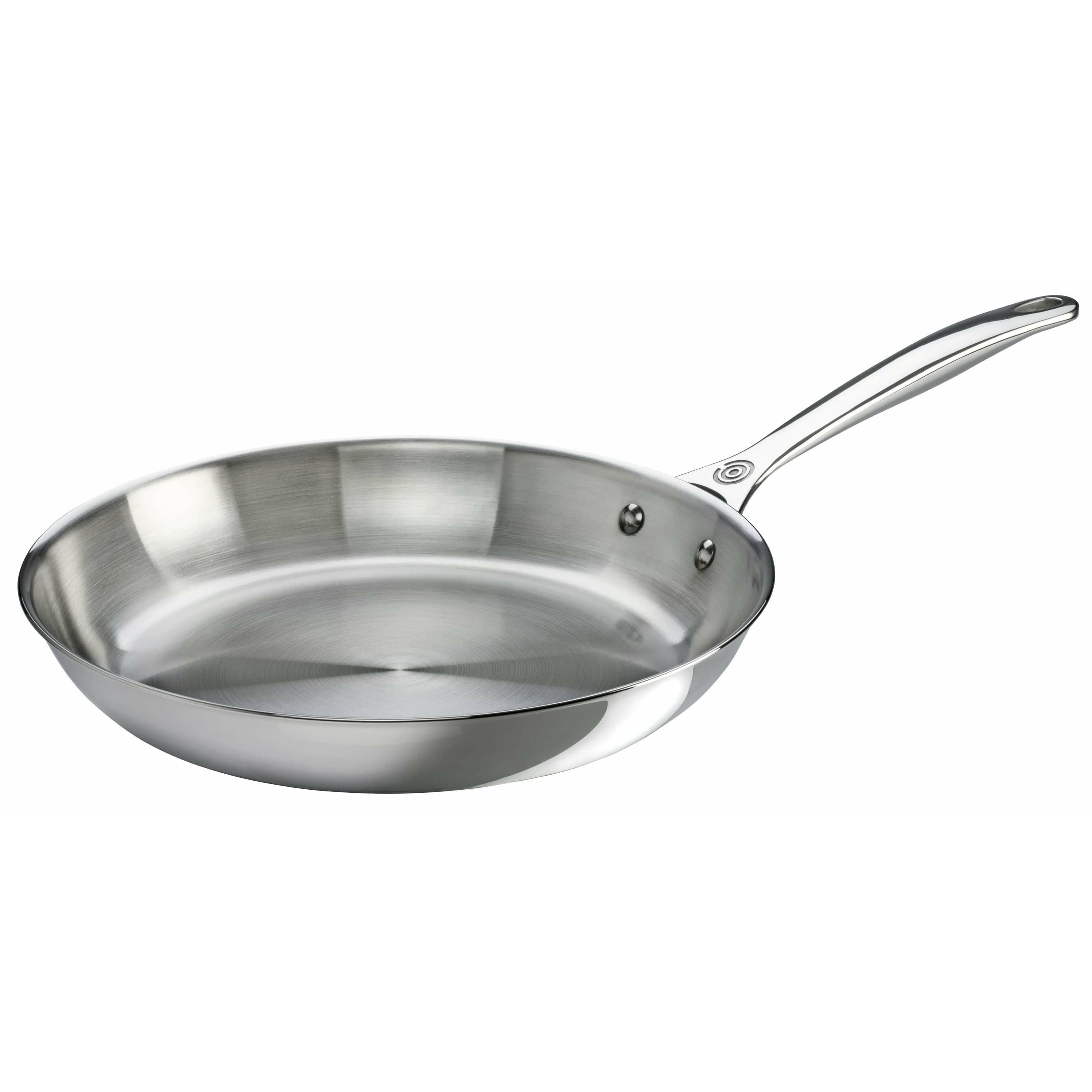 [product_category]-Le Creuset Signature Stainless Steel Uncoated Shallow Frying Pan, 20 Cm-Le Creuset-630870131322-96600220000100-LEC-1