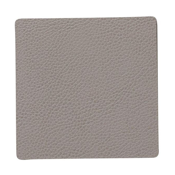 [product_category]-Lind Dna Square Glass Coaster Serene Leather, Ash Grey-Lind DNA-5711590996905-991514-LIN-1