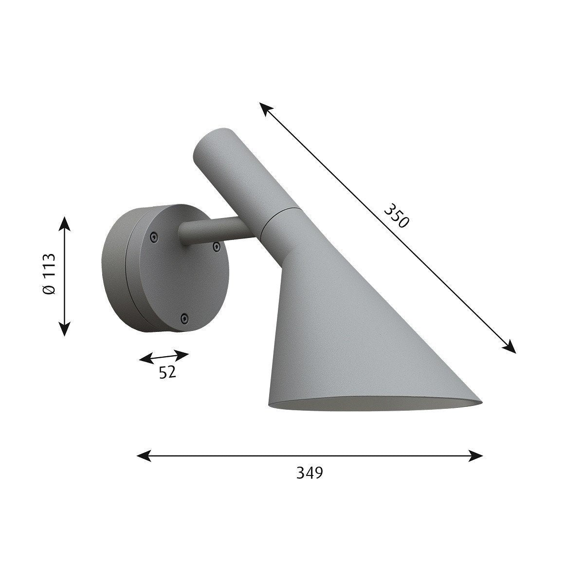 [product_category]-Louis Poulsen Aj 50 Wall Lamp, Grey-Louis Poulsen-5703411200780-5743145829-LOU-2