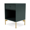 Montana Dream Nightstand With Legs, Black Jade/Brass