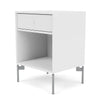 Montana Dream Nightstand With Legs, Snow White/Matt Chrome