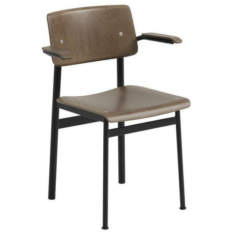 [product_category]-Muuto Loft Chair With Armrest, Brown Stained Oak/Black-Muuto-5713295512411-34006-MUU-1