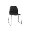 Muuto Visu Chair Sled Base, Wooden Seat, Black