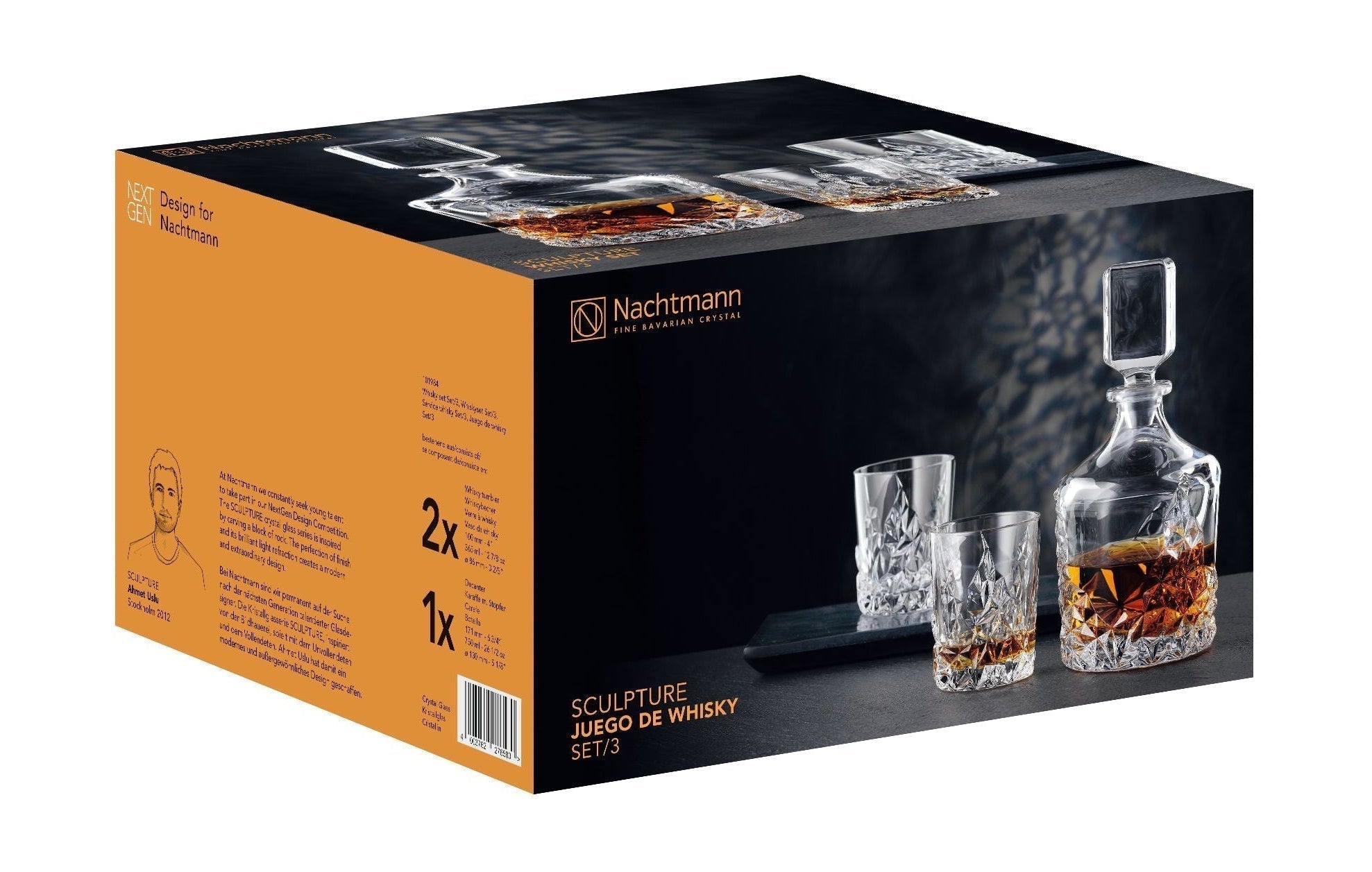 [product_category]-Nachtmann Sculpture Whisky Set, Carafe + 2 Glasses-Nachtmann-4003762276580-101984-NAC-1