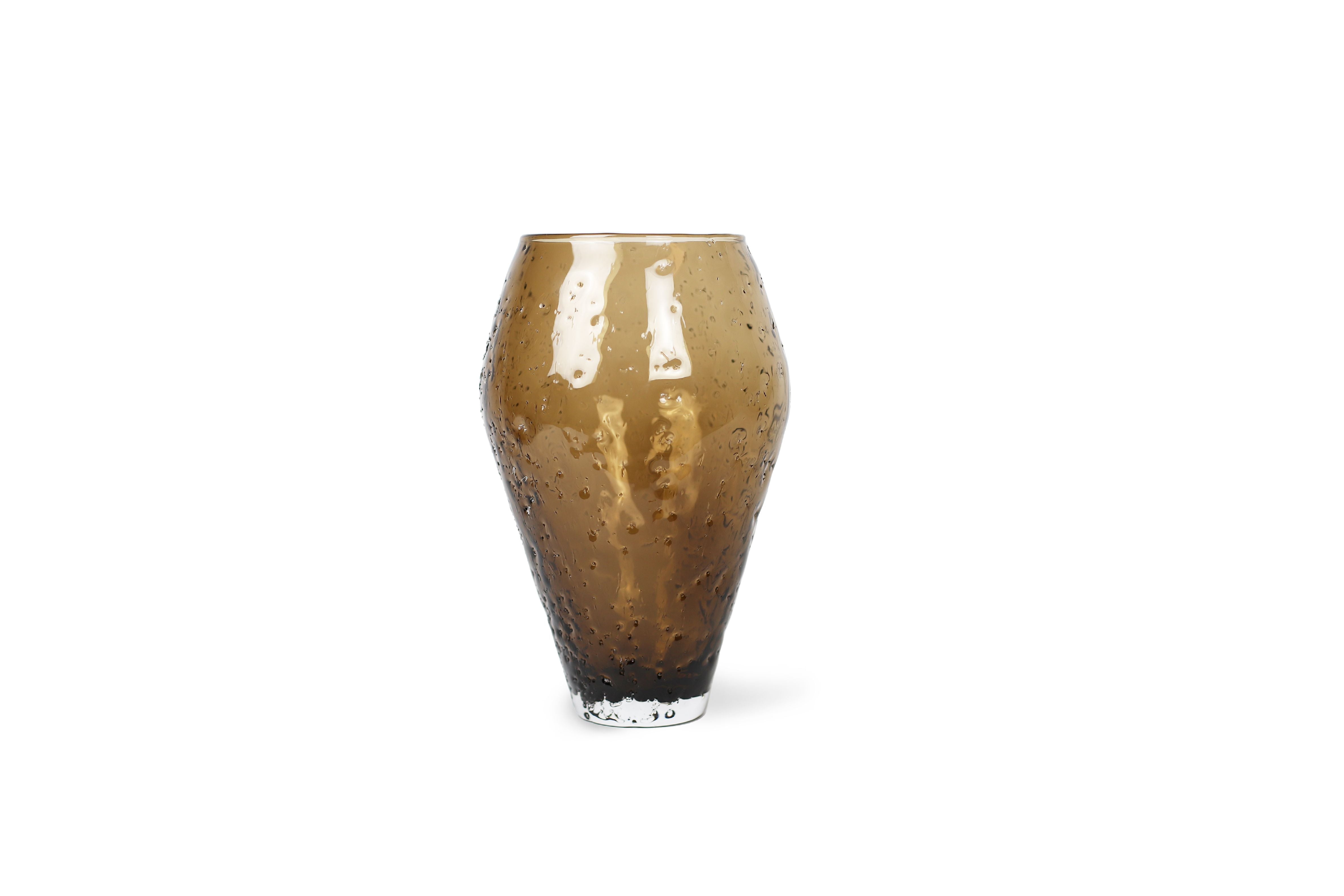 [product_category]-Ro Collection Crushed Glass Vase, Large, Sepia Brown-Ro Collection-5712129037328-RD1147-028-G-ROC-1