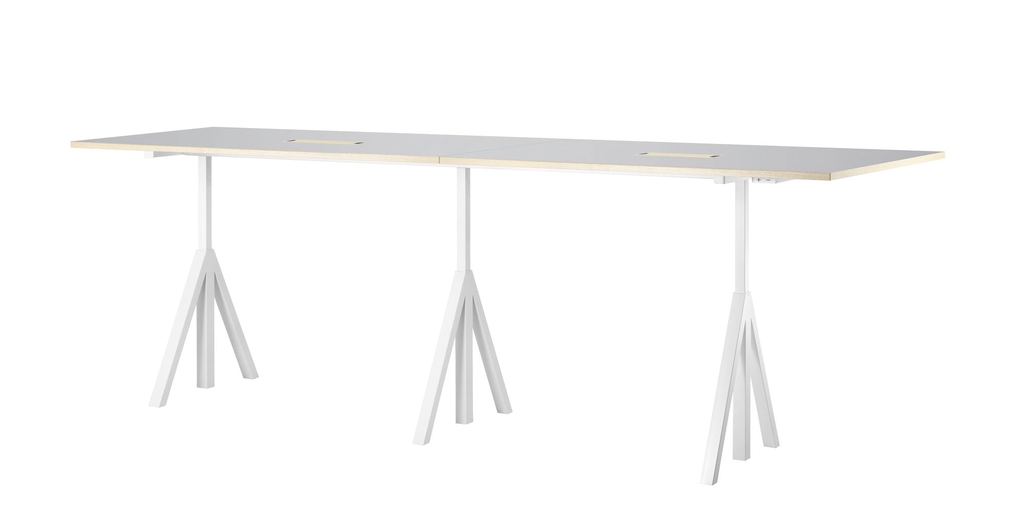 [product_category]-String Furniture Height Adjustable Conference Table 90x180 Cm, Light Grey Linoleum-String Furniture-DT18090-24-1x2+ETF-12-1+ETE-12-1-STR-2