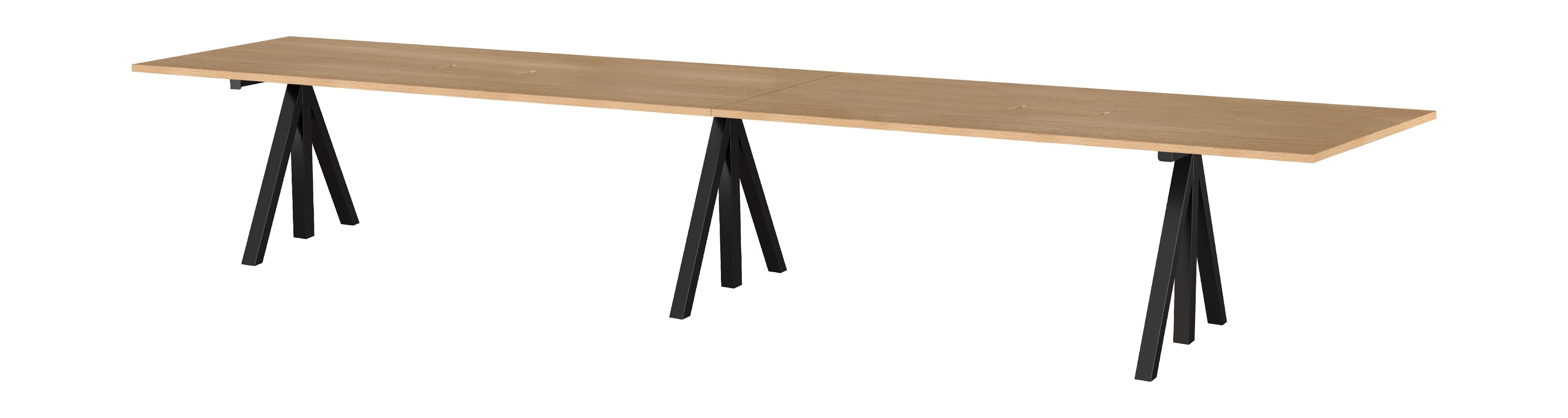 [product_category]-String Furniture Height Adjustable Conference Table 90x180 Cm, Oak/Black-String Furniture-DT18090-05-1x2+ETF-13-1+ETE-13-1-STR-1