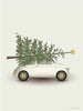 Vissevasse Christmas Tree & Little Car Plakat, 15x21 cm