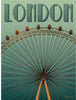 Vissevasse London Eye Plakat, 15x21 cm