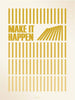 Vissevasse Make It Happen Plakat, Gul, 15X21 Cm