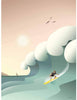 Vissevasse Surfer Plakat, 15x21 cm