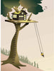 Vissevasse Tree House Plakat, 15x21 cm