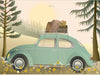 Vissevasse VW Beetle Green Plakat, 15x21 cm