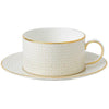 Wedgwood Arris Te Kop 0,18L & Underkop, Hvid/Guld