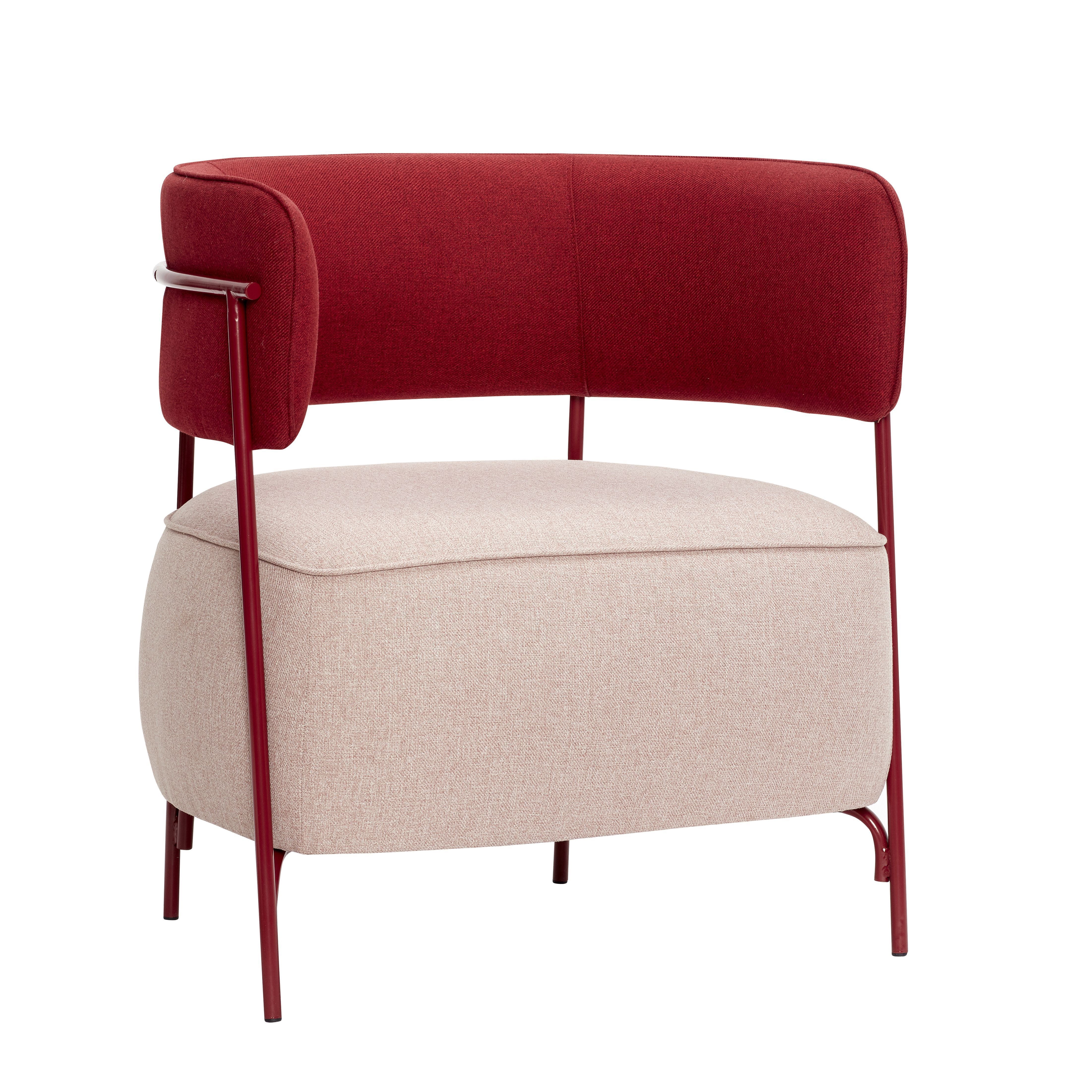 Hübsch Cherry Loungestol Polyester/Metal Lyserød/Rød-Lænestole-Hübsch-5712772103630-21209-HUB-Allbuy