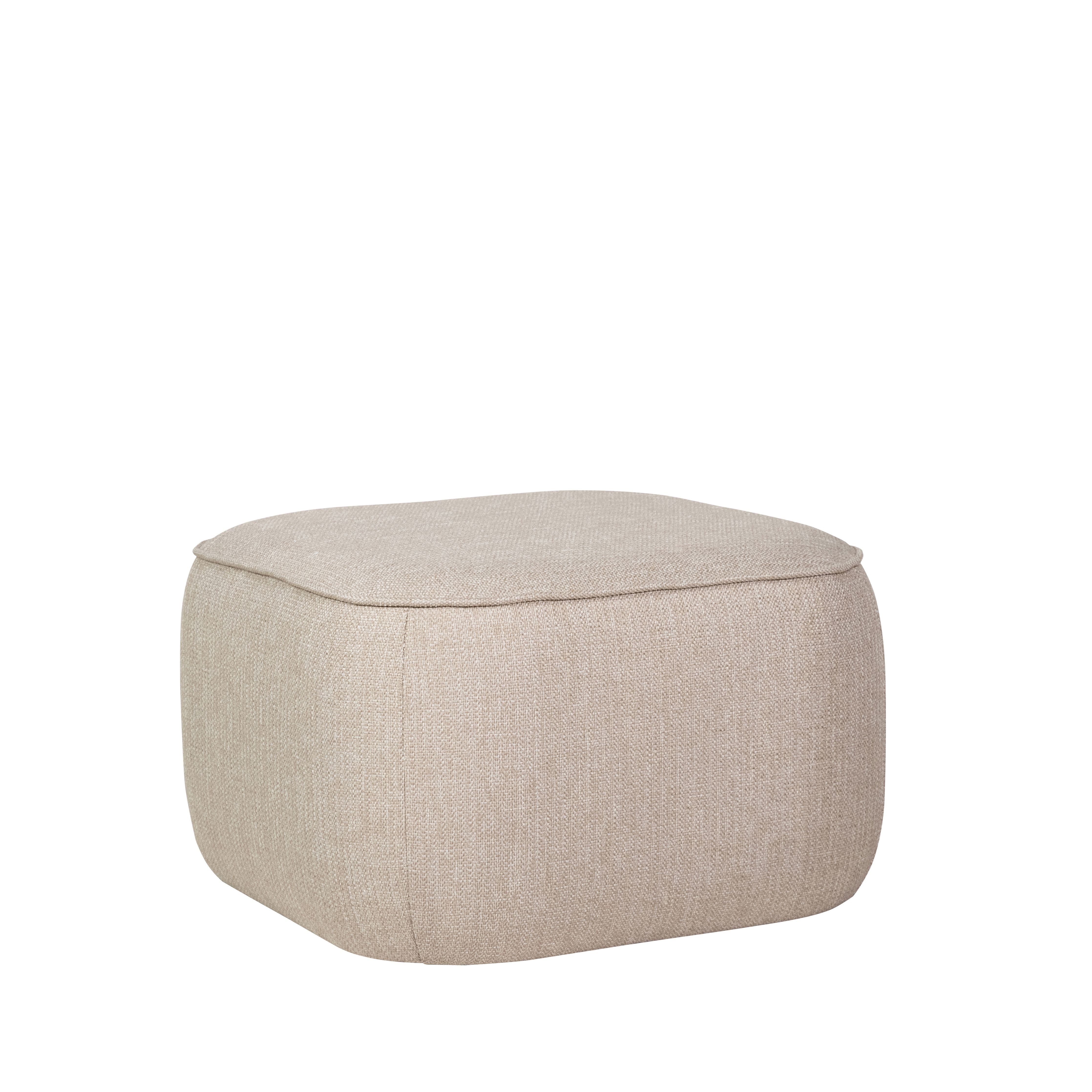 Hübsch Cube Puf Polyester Oeko-Tex Beige-Pufs-Hübsch-5712772116715-21402-HUB-Allbuy